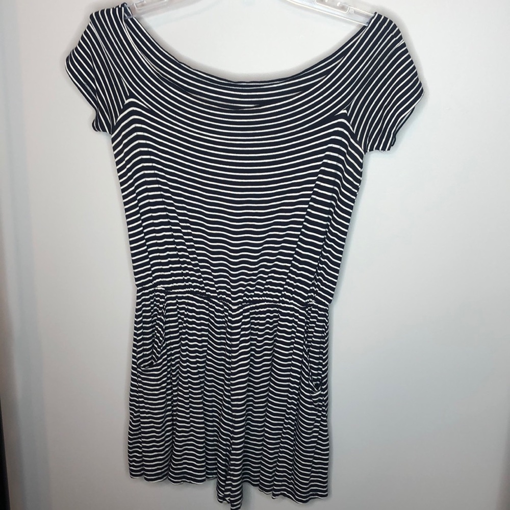 Navy Striped Romper